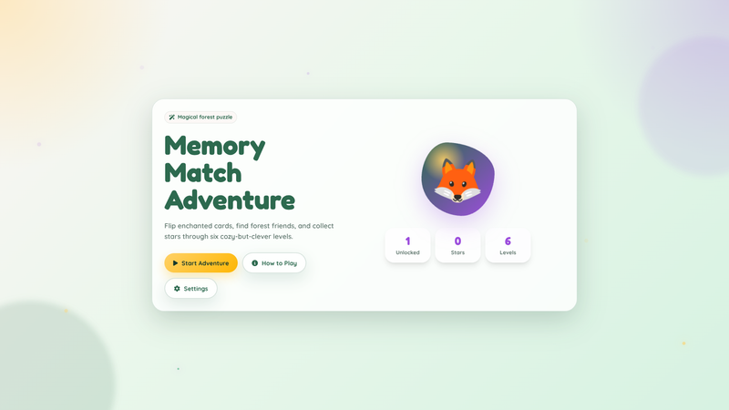 Memory Match Adventure