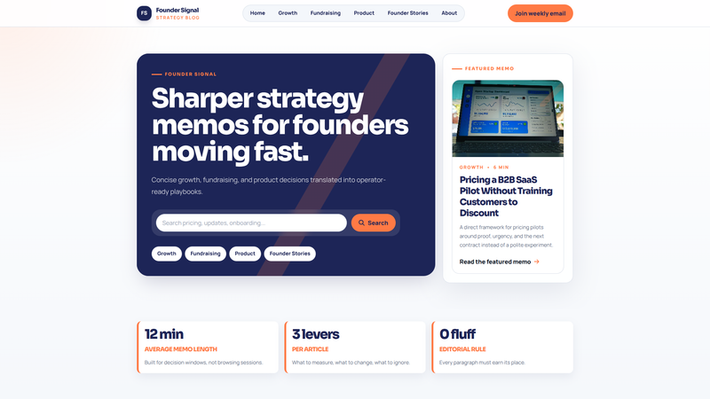 Founder Signal &mdash; Startup Strategy Blog