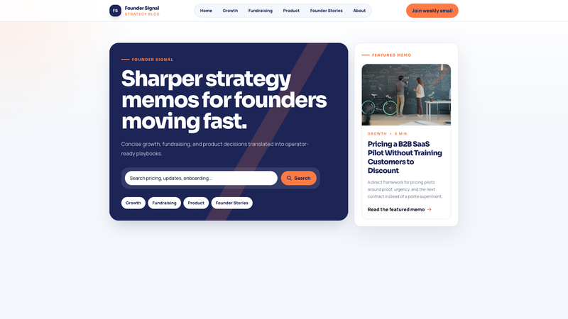 Founder Signal &mdash; Startup Strategy Blog