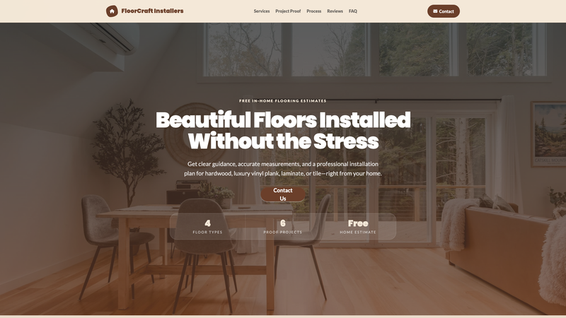 Flooring Installer Quote Landing Page