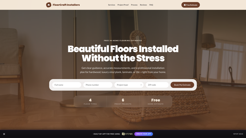 Flooring Installer Quote Landing Page