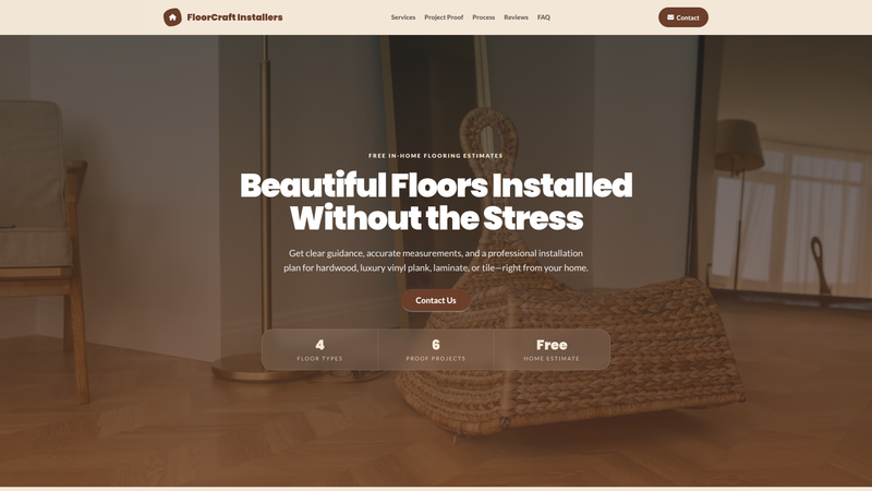 Flooring Installer Quote Landing Page