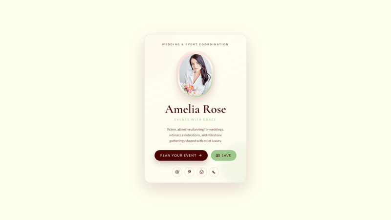 Event Planner Booking Card