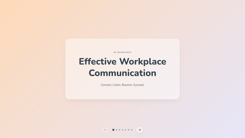 Effective Workplace Communication Deck