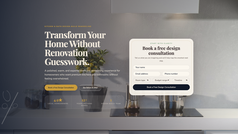 Kitchen & Bath Renovation Consultation Page