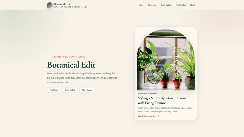 Botanical Edit &mdash; Interior Plants & Styling Blog