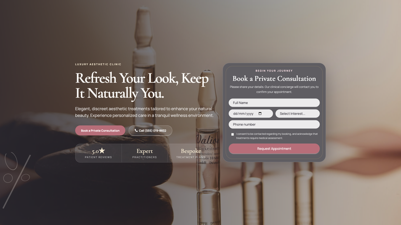 Cosmetic Clinic Consultation Landing Page