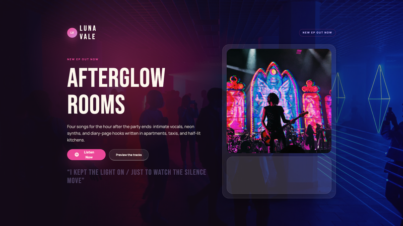 Indie Artist Spotify Release Landing Page
