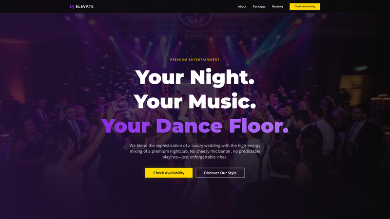 Premium Wedding DJ One-Pager