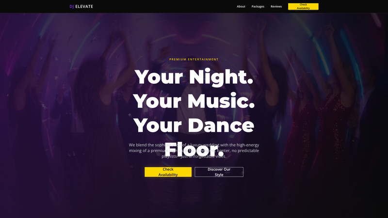 Premium Wedding DJ One-Pager