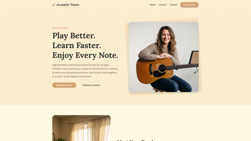 Acoustic Tones: Guitar Teacher One-Pager