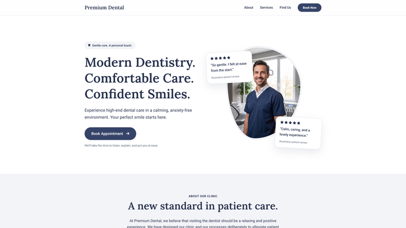 Premium Dental Clinic One-Pager