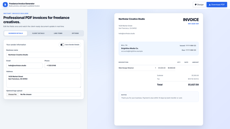 Freelance Invoice Generator