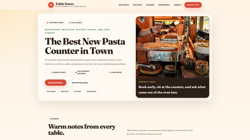 Table Notes &mdash; Restaurants & Food Blog