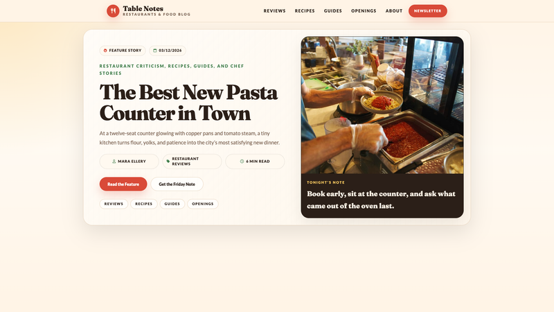Table Notes &mdash; Restaurants & Food Blog