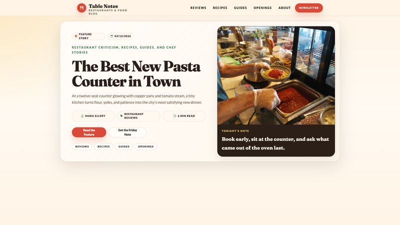Table Notes &mdash; Restaurants & Food Blog