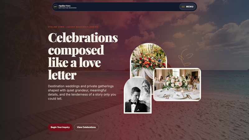 Opaline Vows &mdash; Luxury Wedding Planner Single-Page Website