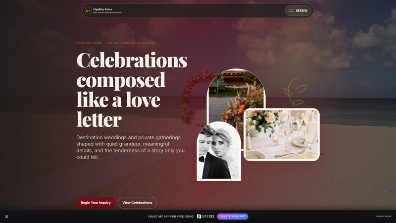 Opaline Vows &mdash; Luxury Wedding Planner Single-Page Website