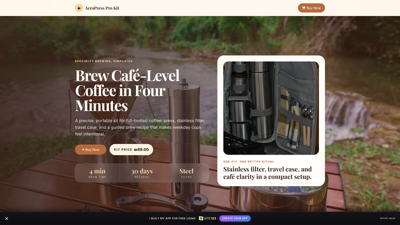 AeroPress Pro Kit &mdash; Buy Now Product Landing Page