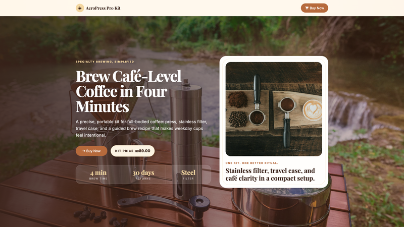 AeroPress Pro Kit &mdash; Buy Now Product Landing Page