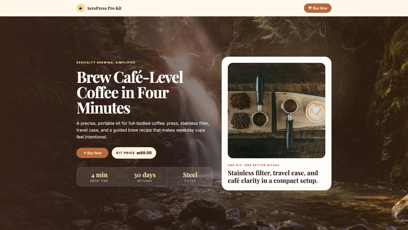 AeroPress Pro Kit &mdash; Buy Now Product Landing Page
