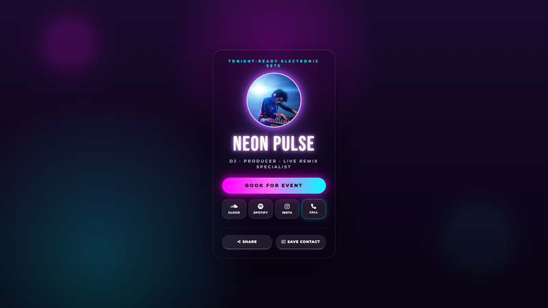 DJ & Musician Promo Card