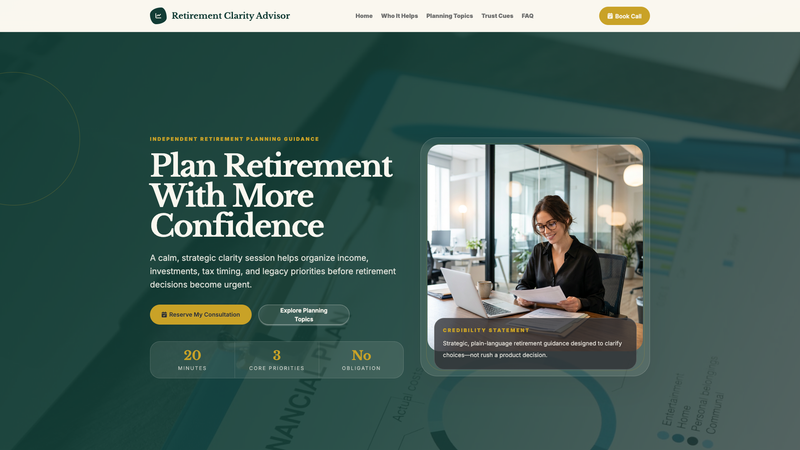 Financial Advisor Consultation Landing Page