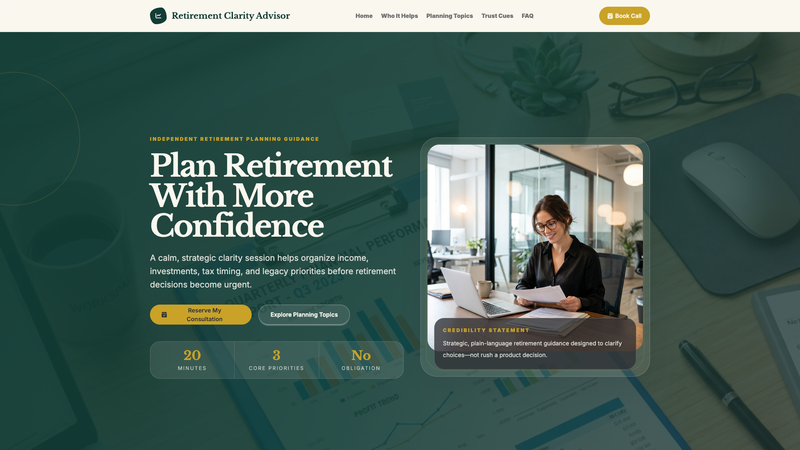Financial Advisor Consultation Landing Page
