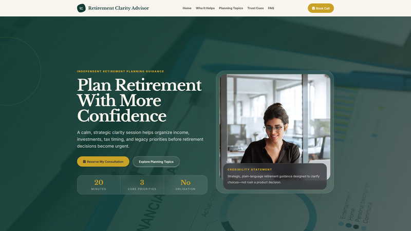 Financial Advisor Consultation Landing Page