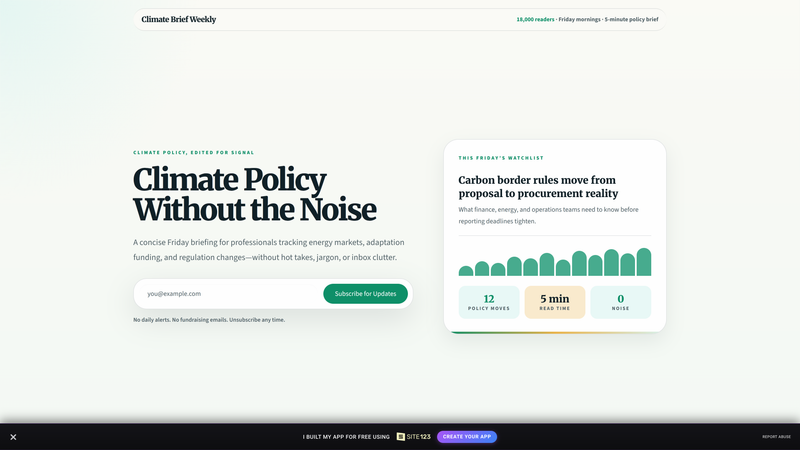 Climate Brief Weekly &mdash; Subscribe for Updates Landing Page