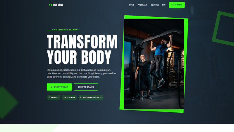 Dynamic Personal Trainer One-Pager