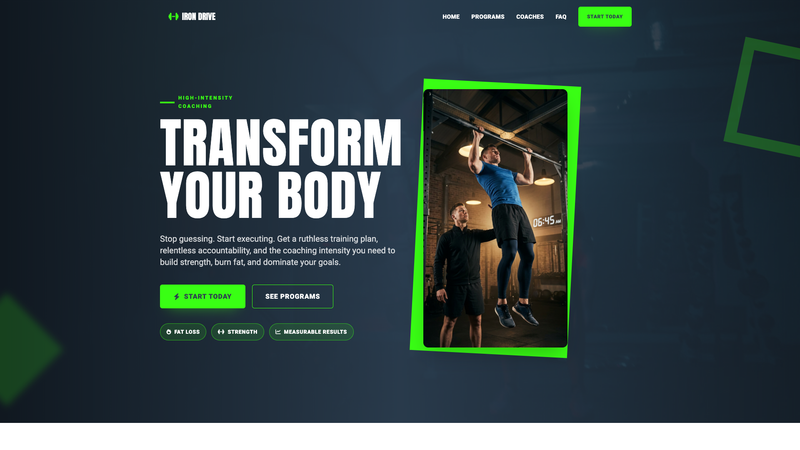 Dynamic Personal Trainer One-Pager