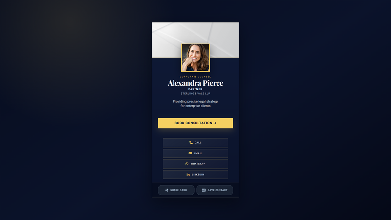 Corporate Lawyer Digital Card