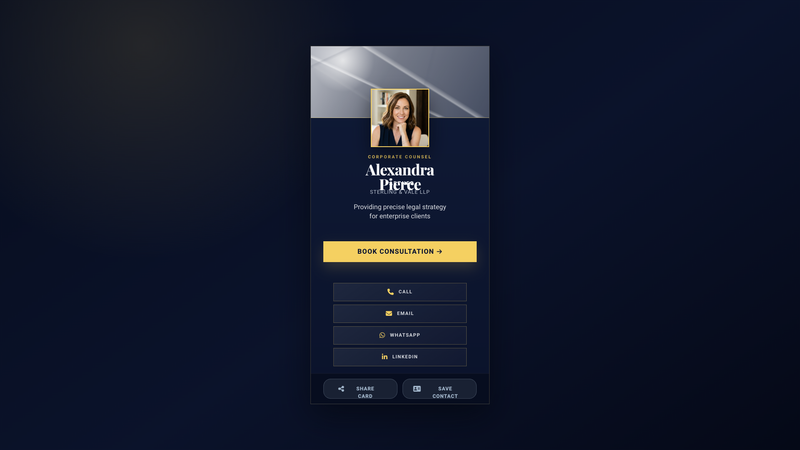 Corporate Lawyer Digital Card