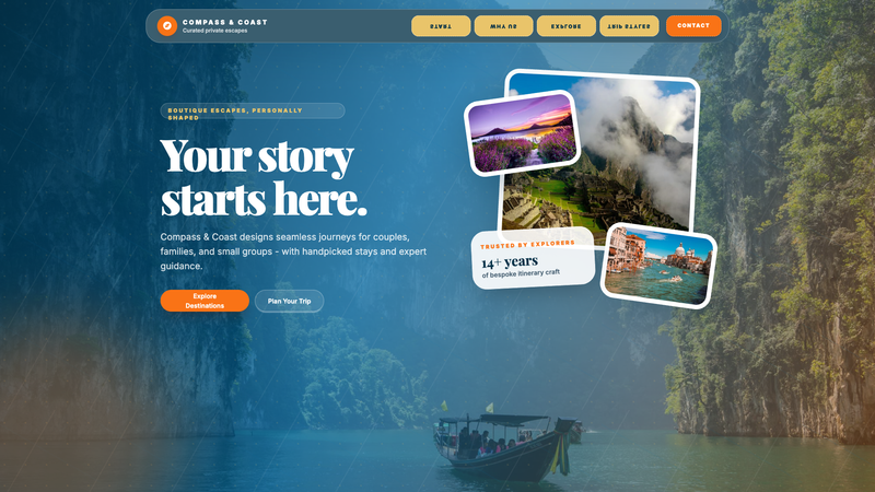 Compass & Coast Premium Travel Agency One-Pager