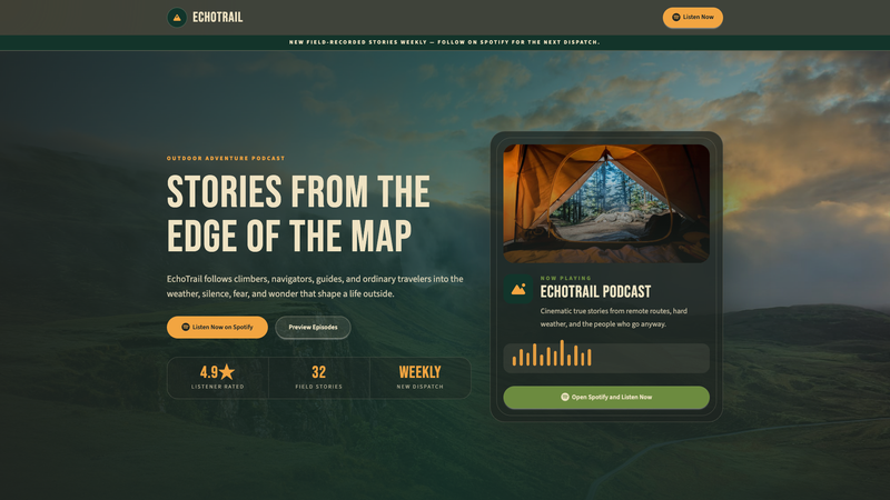 EchoTrail Podcast &mdash; Spotify Listen Now Landing Page
