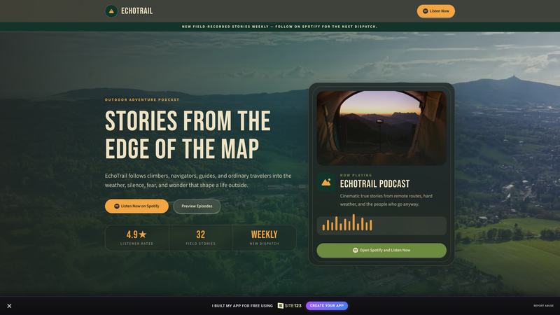 EchoTrail Podcast &mdash; Spotify Listen Now Landing Page