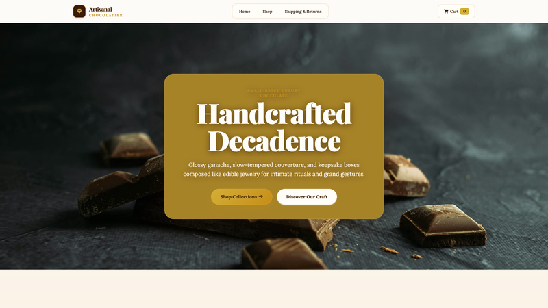 Artisanal Chocolatier Store