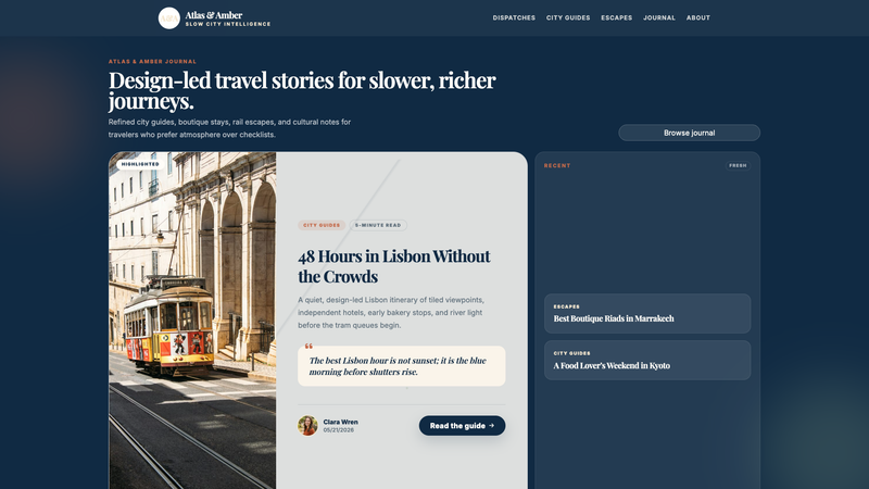 Atlas & Amber &mdash; Premium Tourism Editorial Blog