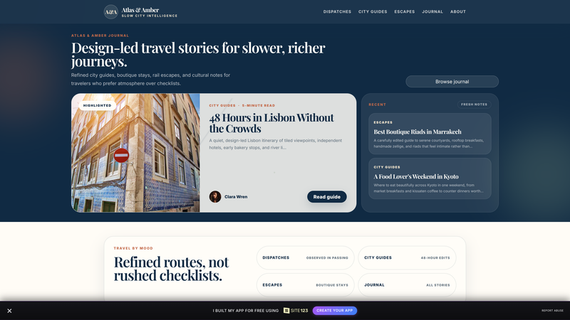Atlas & Amber &mdash; Premium Tourism Editorial Blog