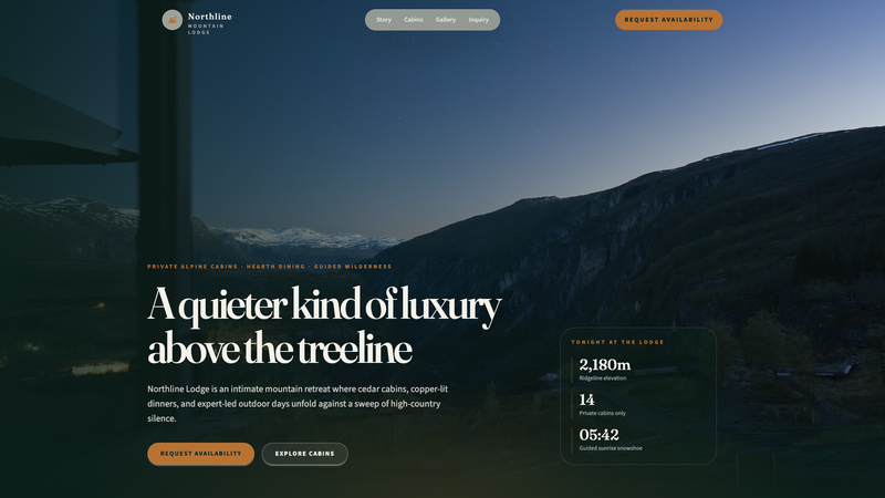 Northline Lodge &mdash; Mountain Retreat One-Pager