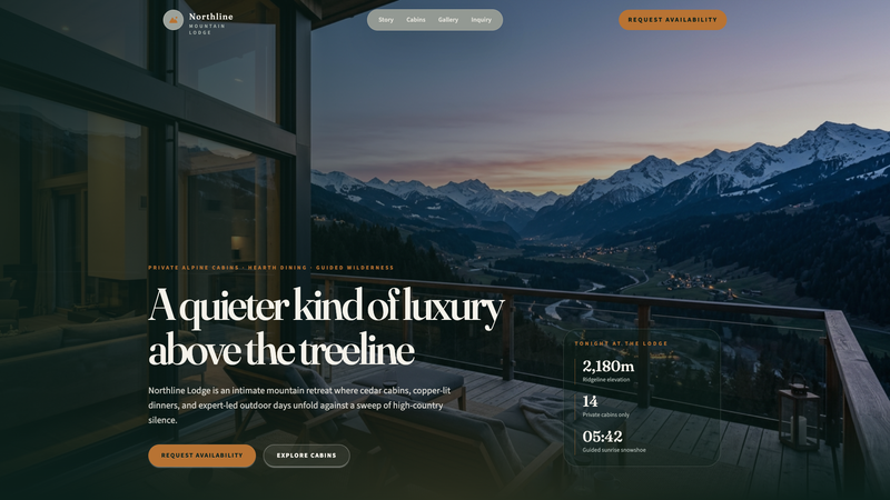 Northline Lodge &mdash; Mountain Retreat One-Pager