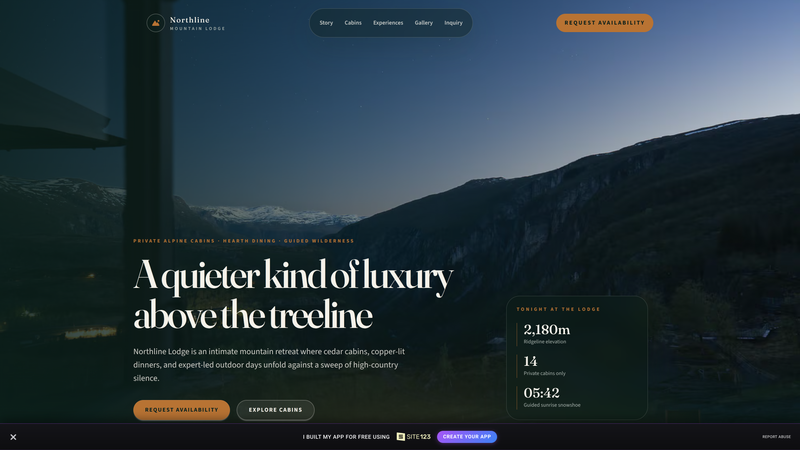 Northline Lodge &mdash; Mountain Retreat One-Pager