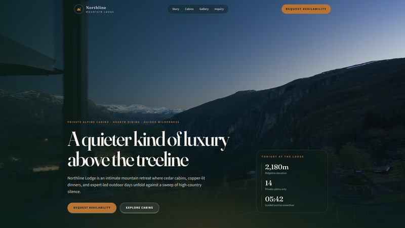 Northline Lodge &mdash; Mountain Retreat One-Pager