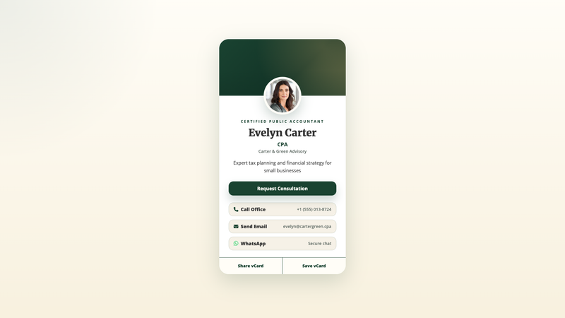 Accountant Digital Card