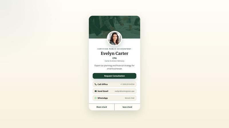 Accountant Digital Card
