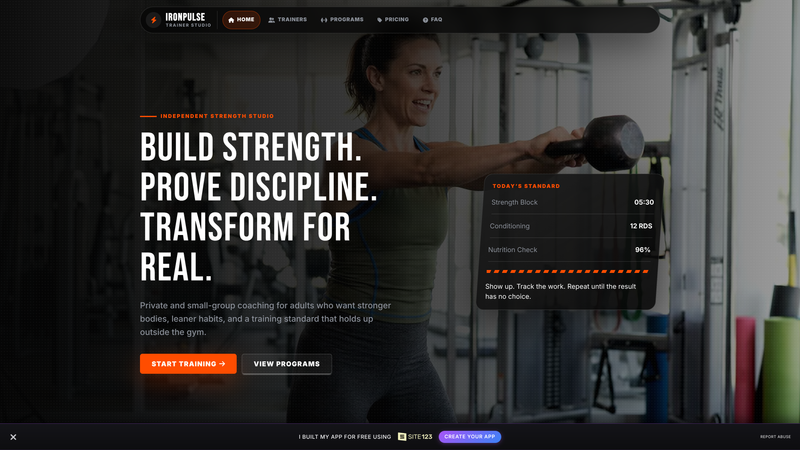 IronPulse Trainer Studio One-Pager
