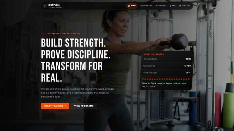 IronPulse Trainer Studio One-Pager