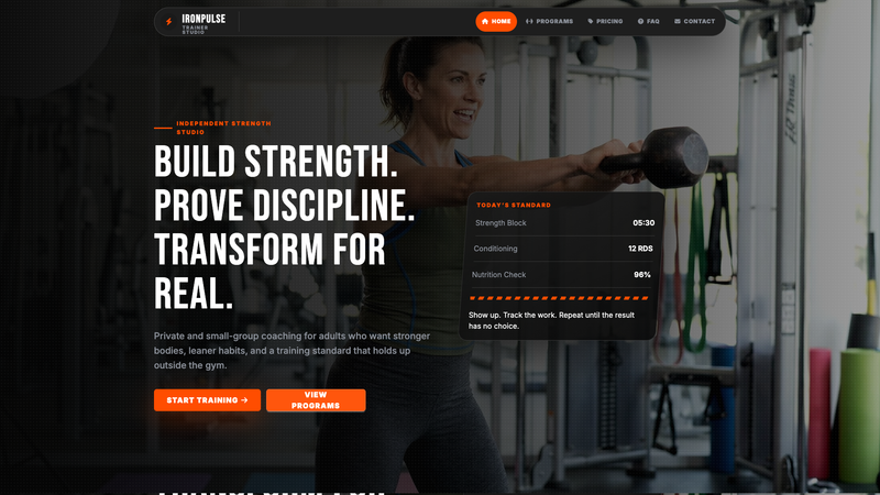 IronPulse Trainer Studio One-Pager