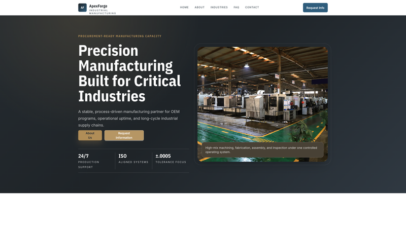 ApexForge Industrial Manufacturing One-Pager